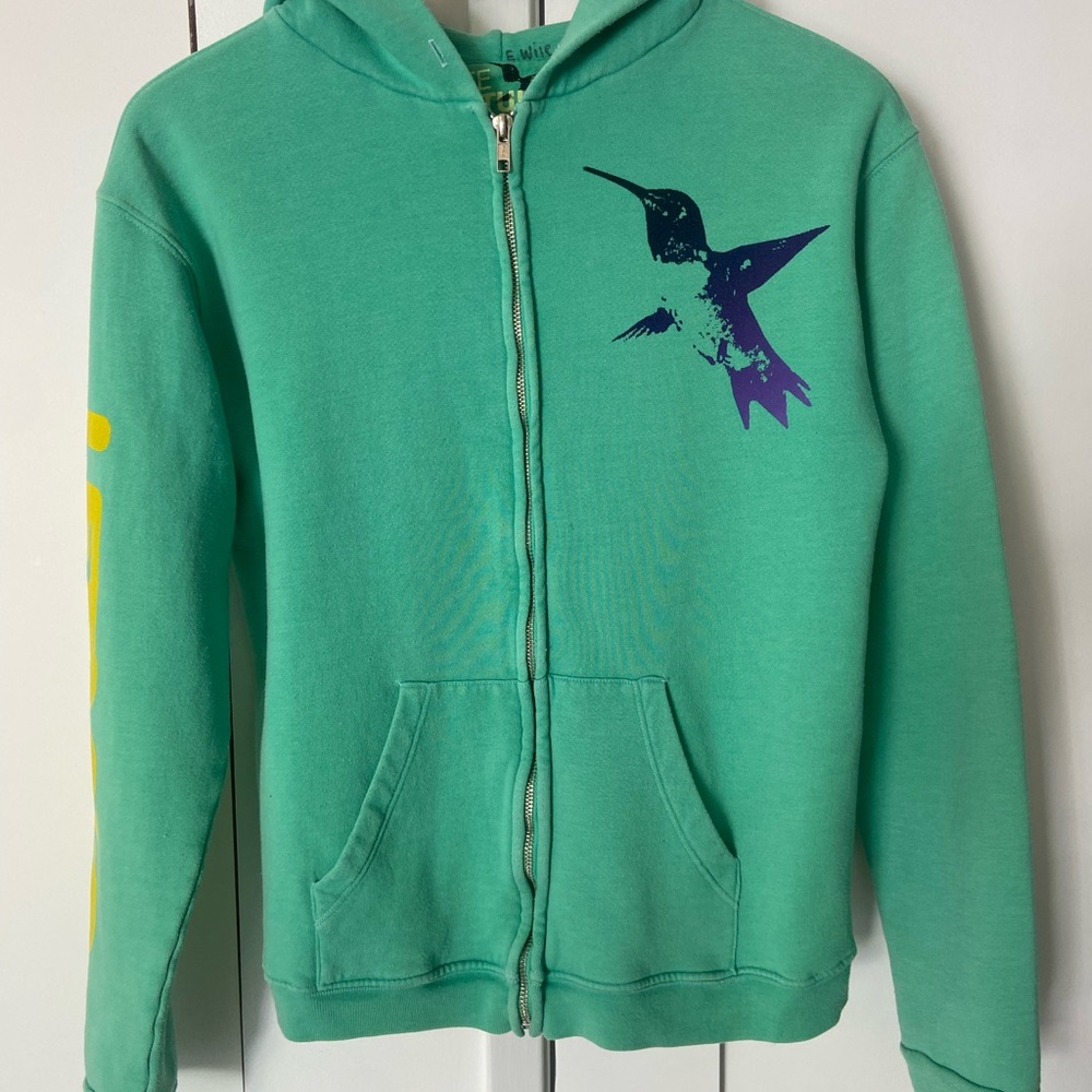 Old school original Kelly green FREECITY Hoodie Size 2 - Picture 4 of 5